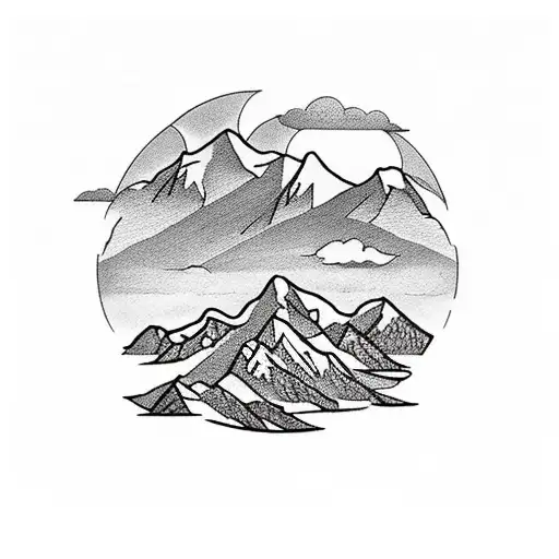 Lake Forest Mountains Sky With Animals And Airplane