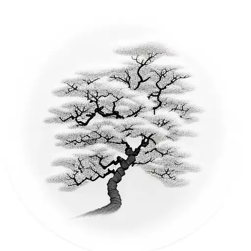 A Poem Written In The Clouds With A Japanese Cherry Tree Growing From It