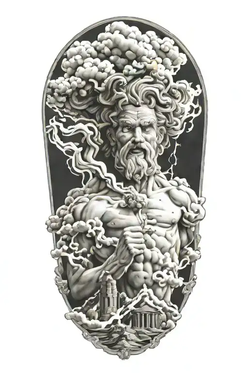 Zeus Raging Storm Clouds Surrounding