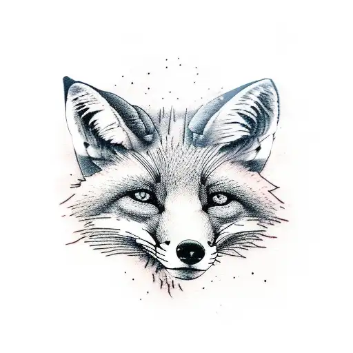 Fox With Mountain On Fire