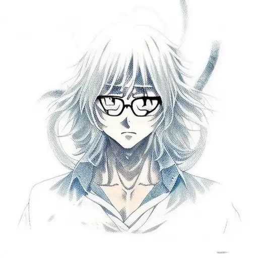 Realistic Portrait Of Satoru Gojo Surrounded By Anime Elements