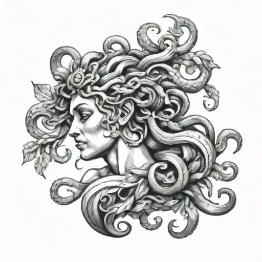 Medusa Greek Mythology Inspired Tattoo Featuring
