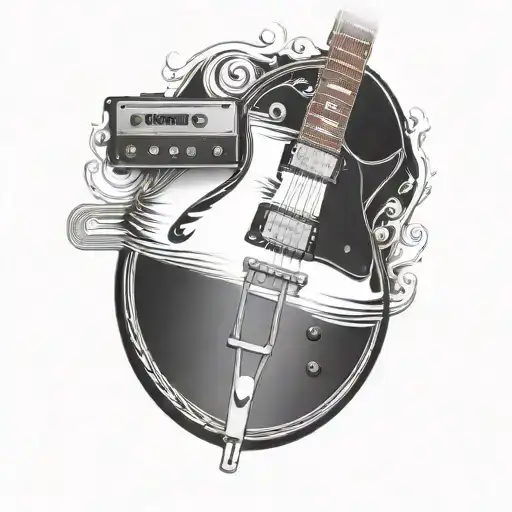 Les Paul Guitar With Marshall Amp