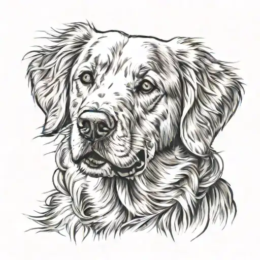 Golden Retriever Portrait Style