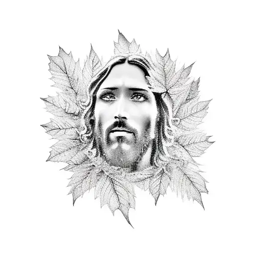 Jesus On Leafs With A Scripture