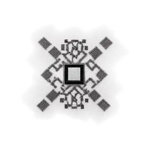 Malevich's Black Square On Chains Near The Ribs