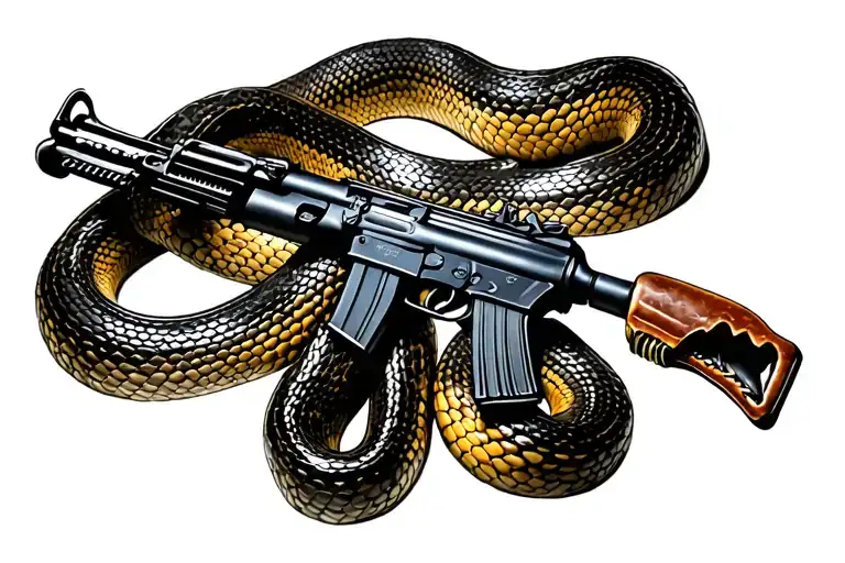 A Snake That Is Shaped Like A Ak 47 Rifle