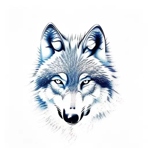 Wolf Pups Mountain Scene