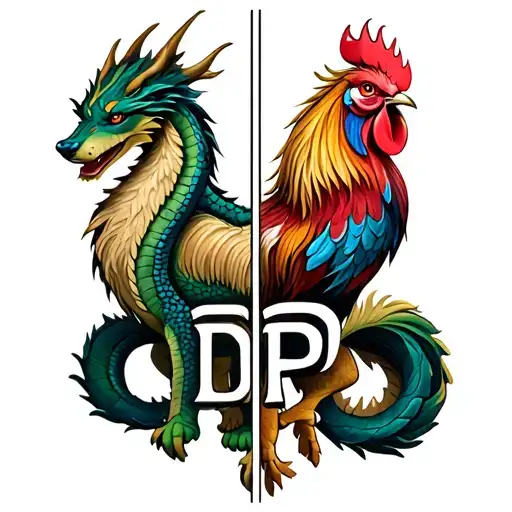 Dragon Dog And Rooster Zodiacs With The Initials E D And P
