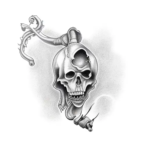 Grim Reaper Forearm With The Word Mom