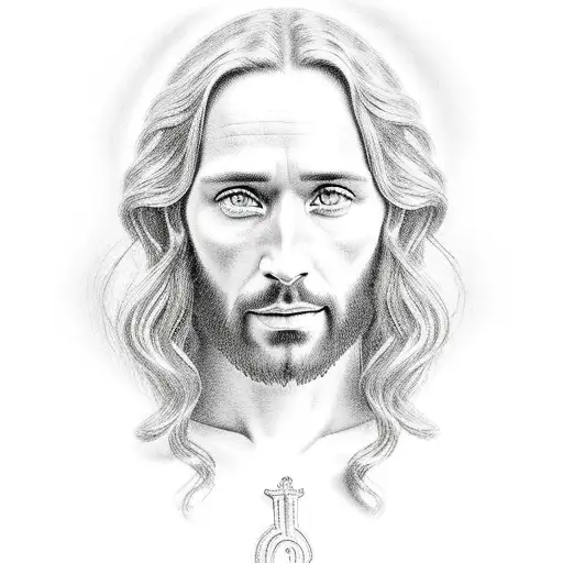 A Realistic Portrait Of Jesus Christ With Intricate Details And Shading