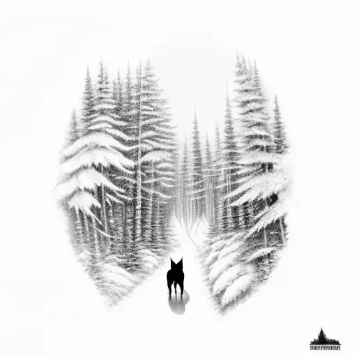 A Wolf Running Through A Moonlit Forest