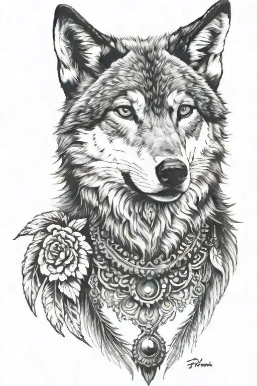 Wolf With Turkish Motif
