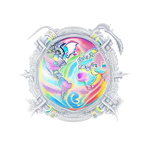 Psychedelic World Map