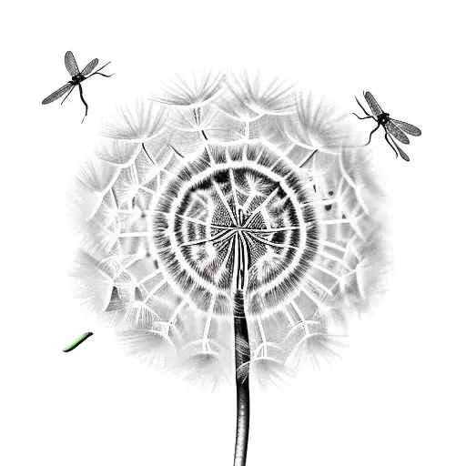 Dandelion With Dragonfly