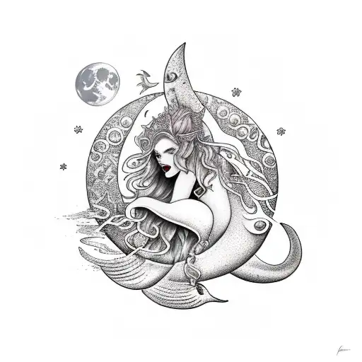 Mermaid Under The Moon