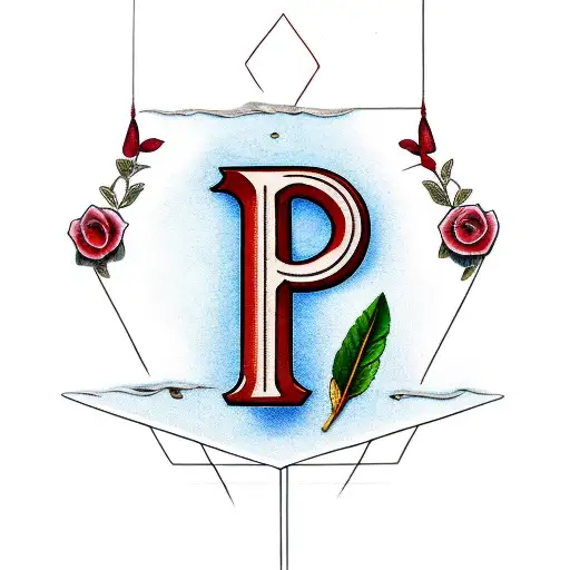 Letter D With Olive Branch And Something Italian