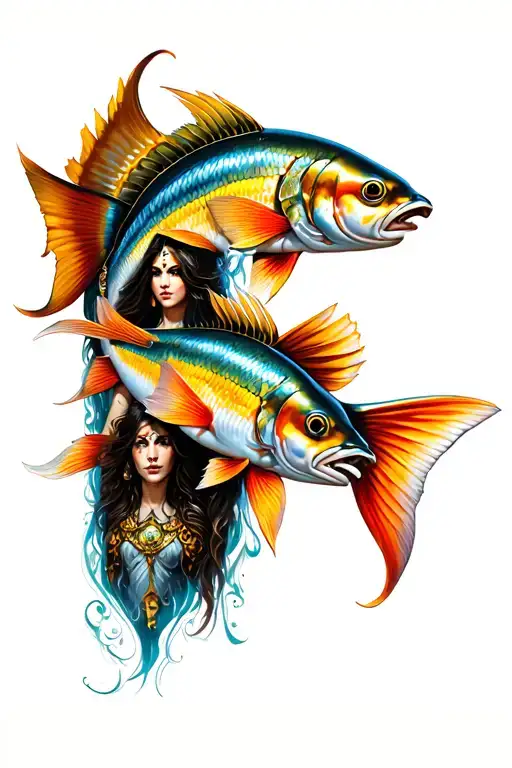 Golden Fish Knight And Two Amazon Warriors