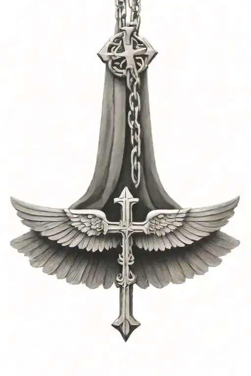 A Chain With A Cross With Wings