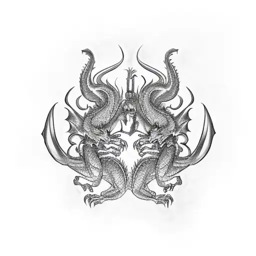 Medieval Character With Dragon