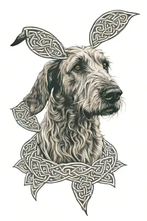 Irish Wolfhound Dog With Celtic