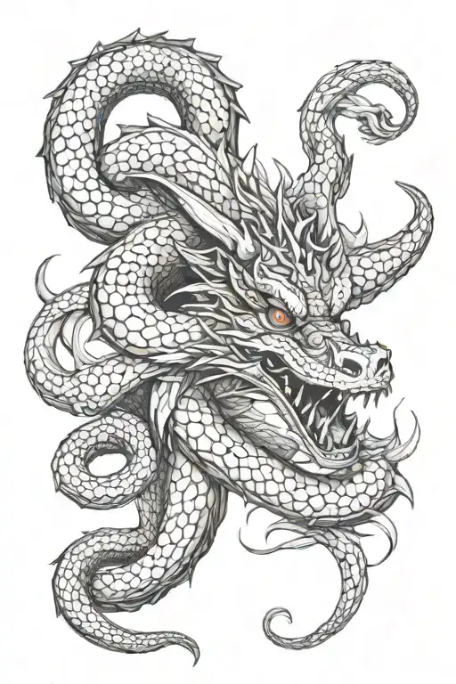 Gothic Dragon And Snake Wrapped