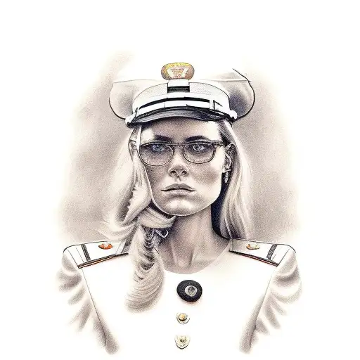 A Realistic Portrait Of A Strong And Empowered Woman In Marine Corps Attire
