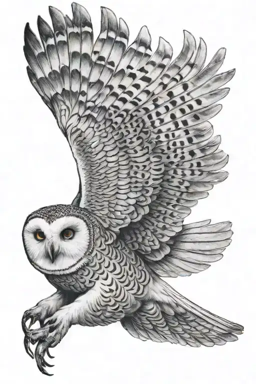 Snow Owl In Flight Attendant