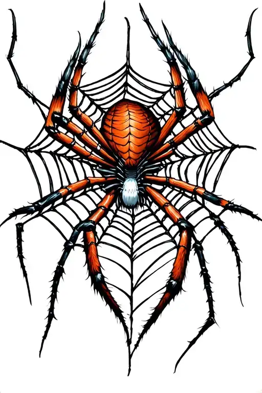 Tribal Spider Weaving Grieving Web Design