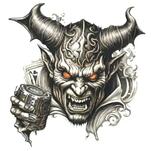 Devil Gambling Themed