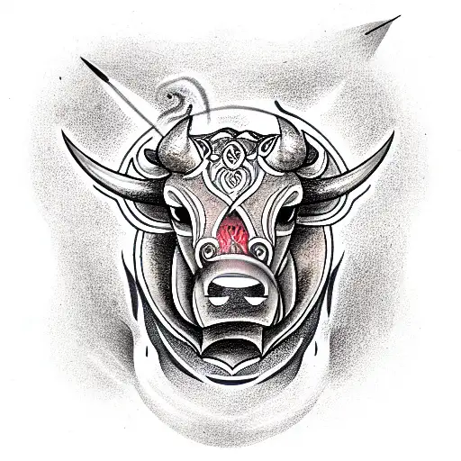 Bull With Ring In Nose Breathing Fire