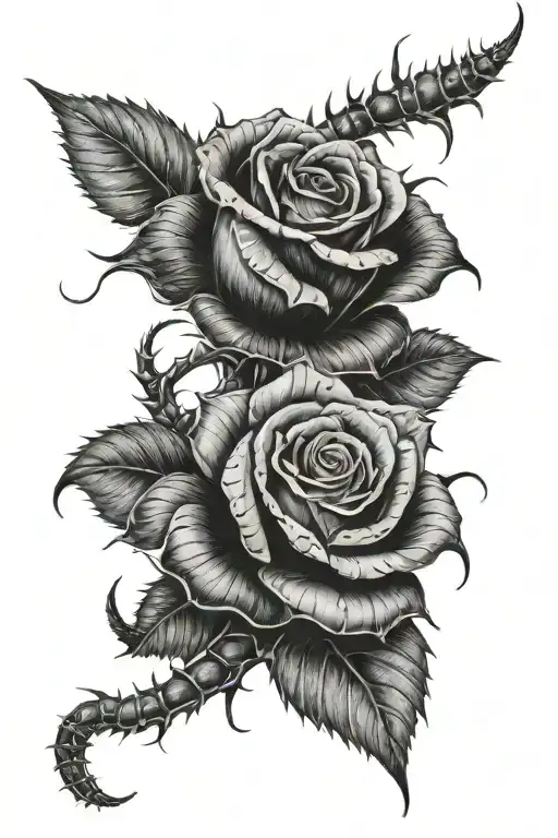 Black Rose With Centipede Wrapped