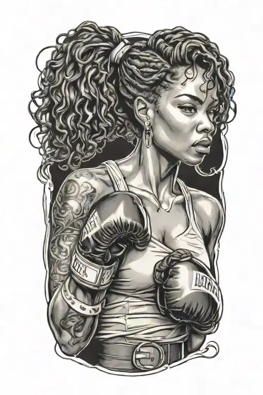 Black Woman Boxing Sexy Woman