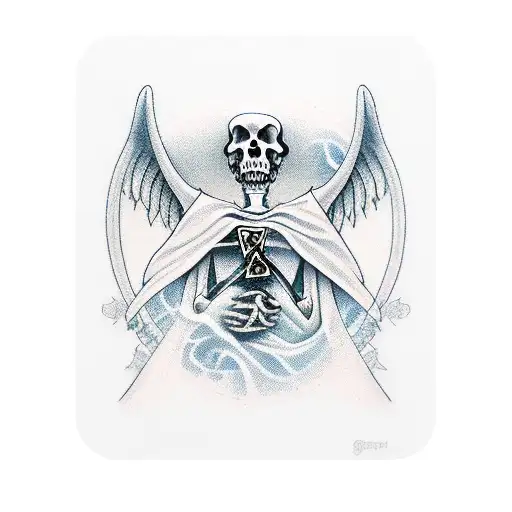 Playing Cards Grim Reaper And Inverted Angel