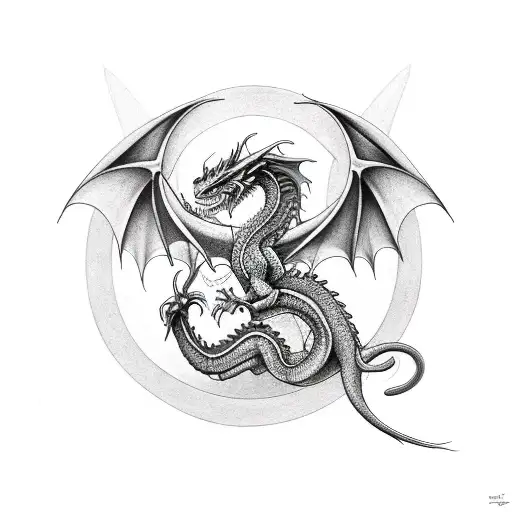 A Dragon Wrapping The Devil