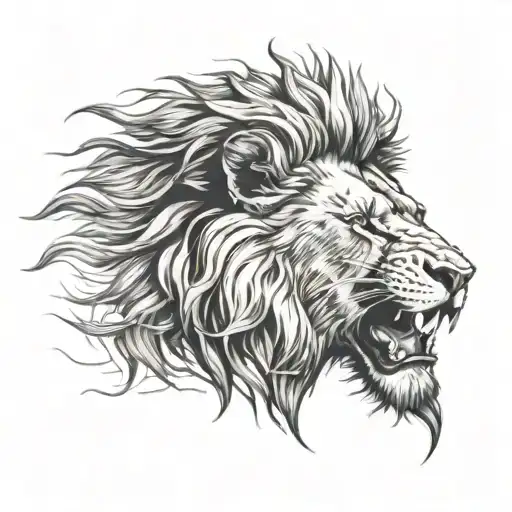 Roaring Scary Lion Head