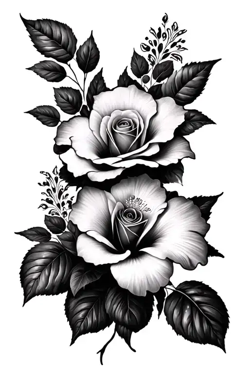 Rose And Hibiscus Flower