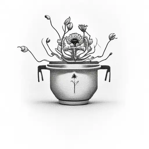 A Delicate Flower Growing Out Of A Liver-shaped Pot With The Word 'Dad' Written On It