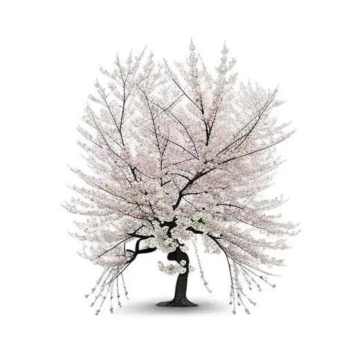 Cherry Blossom Tree Branches Forearm Tattoo With Cherry Blossoms Falling From The Branches