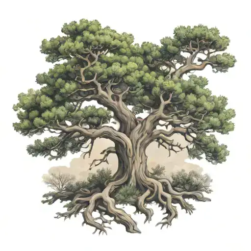 Juniper Tree Growing