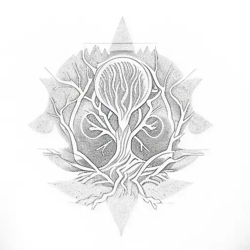 Friendly Alien Doing A Tree Pose On Earth Into Space