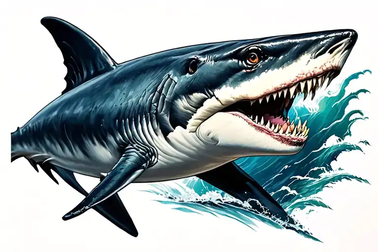 Side Profile Of A Megaladon Dark