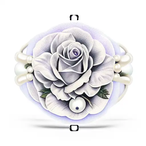 Bracelet Made Of Violets And Pearls