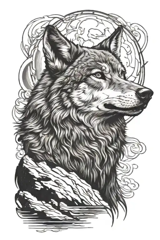 Detailed Wolf Howling