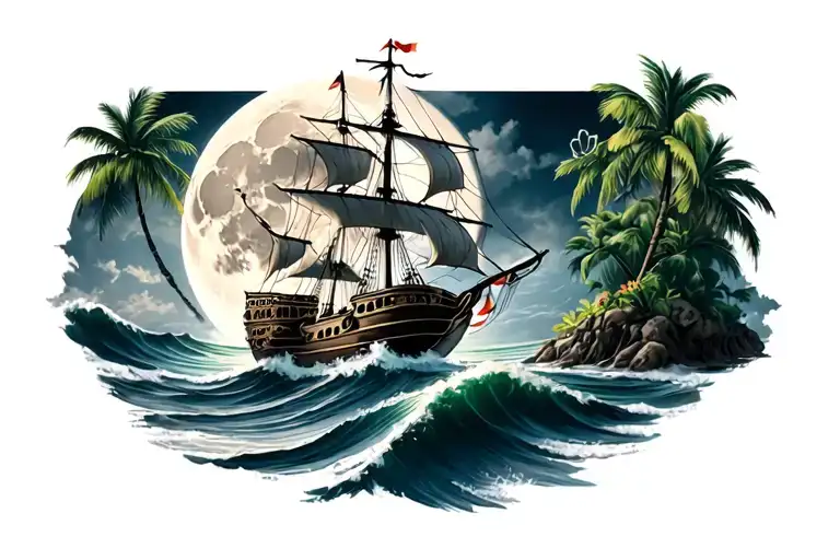 Luna Moon Island Pirate Ship Ocean Lapu Lapu Lapu Filipino