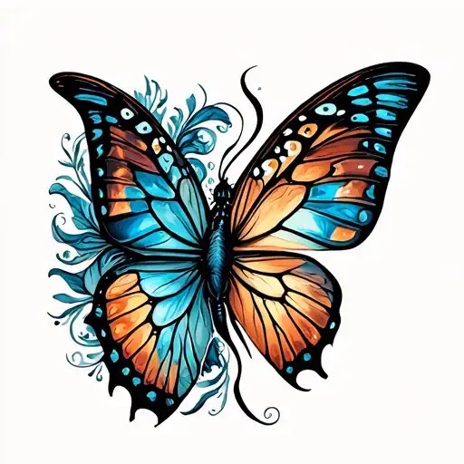 Butter Fly Leo Zodiac Sign Intertwined