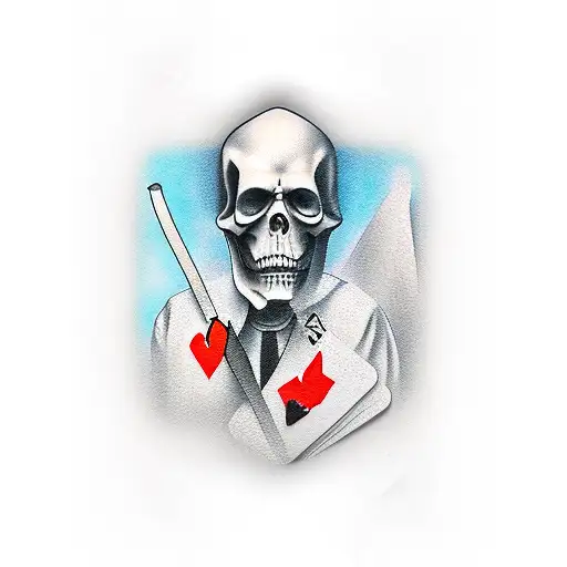Grim Reaper Playing Poker