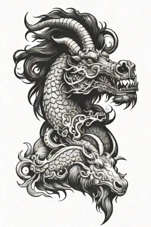 Chinese Zodiac Dragon Horse And Goat