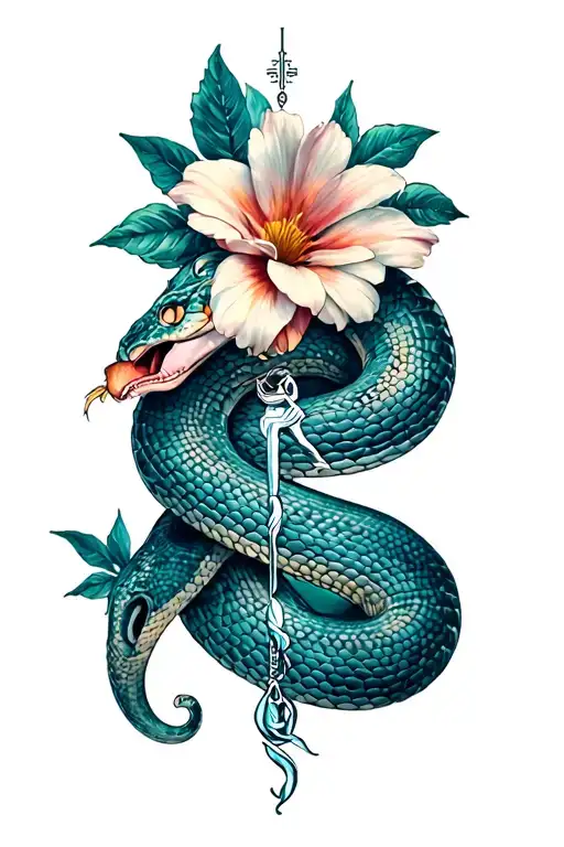 Flowers And Snakes And Aquarius Zodiac Sign Incorporated