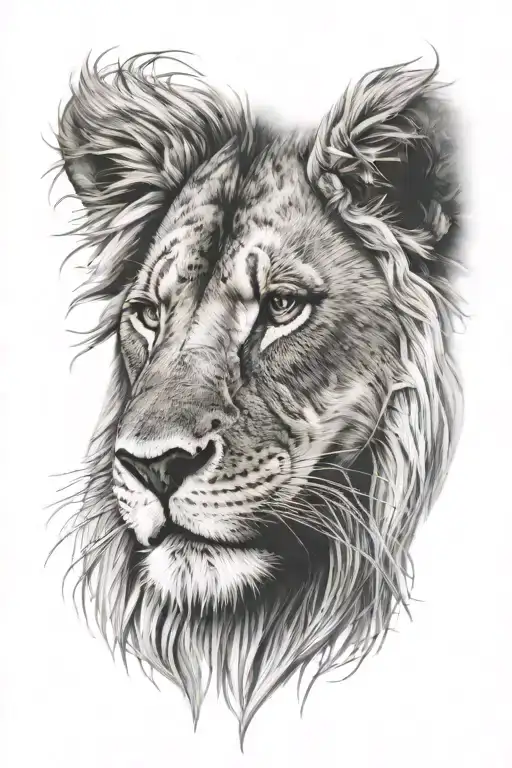 Lion With Blind Right Eye And A Scar